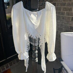 Women's White Large Top